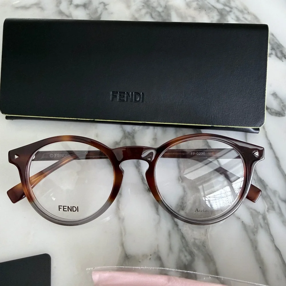 Fendi Eyeglass Frames FF0236 Havana Brown Tortoise Gold Unisex